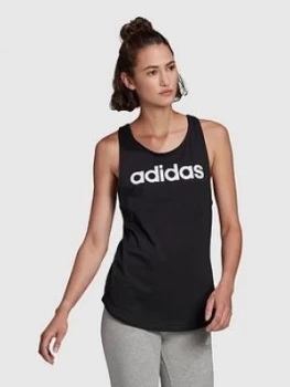 adidas Essentials Linear Tank Top - Black/White, Size 2Xs, Women