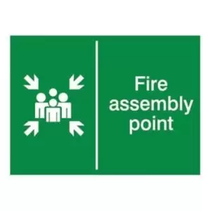 The House Nameplate Company Fire Assembly Point Fire Information Sign, (H)150mm (W)200mm