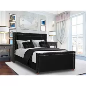 Cubica Bed Single Plush Velvet Black