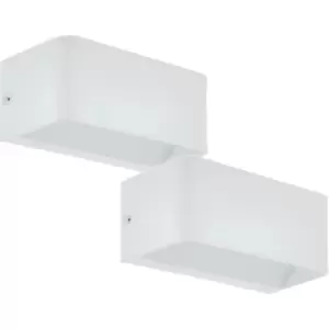 2 PACK Wall Light Colour White Long Box Structure Snug Fitting LED 10W Included