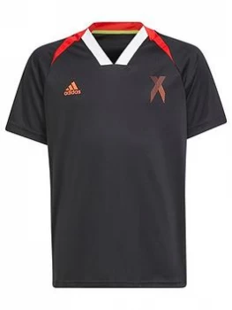 Boys, adidas Junior X Jersey - Black, Size 9-10 Years