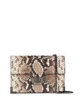 The Kooples Emily Medium Snake Embossed Leather Clutch