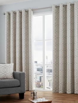 Luxe Collection Camberwell Jaquard Lined Eyelet Curtains