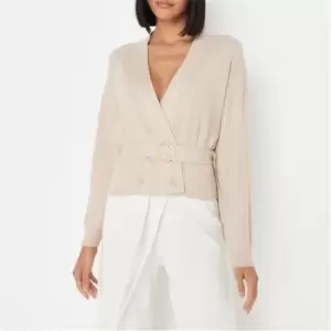 Missguided Breasted Cardigan and Skirt Set - Neutral