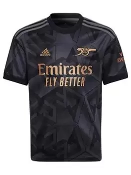 adidas Junior Arsenal Away 22/23 S/s Replica Shirt, Black, Size 13-14 Years