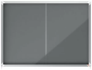 Nobo Premium Plus Grey Felt Lockable Notice Board 18xA4