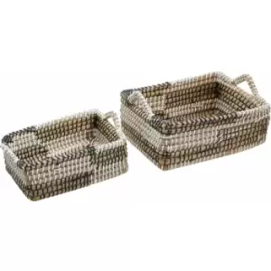 Premier Housewares Straw Baskets Set of 2