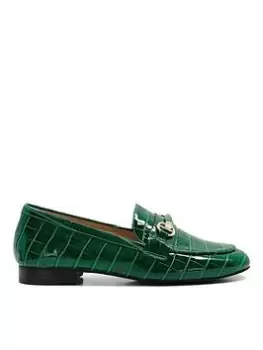 Dune London Dune London Grange Leather Croc Slim Sole Comfort Loafer, Green, Size 6, Women