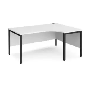 Office Desk Right Hand Corner Desk 1600mm White Top With Black Frame 1200mm Depth Maestro 25 MB16ERKWH