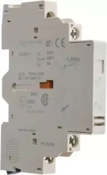 Schneider Electric TeSys Auxiliary Contact - 1NC + 1NO, 2 Contact, Side Mount, 6 A