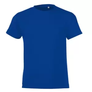 SOLS Childrens/Kids Regent Short Sleeve Fitted T-Shirt (12 Years) (Royal Blue)