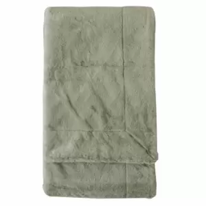 Crossland Grove Faux Fur Throw Pale Green 1400x1800mm