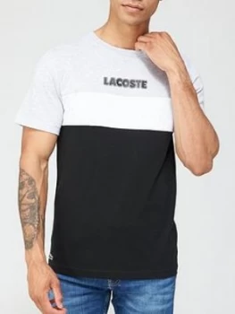 Lacoste Colour Block Logo T-Shirt - Black/White