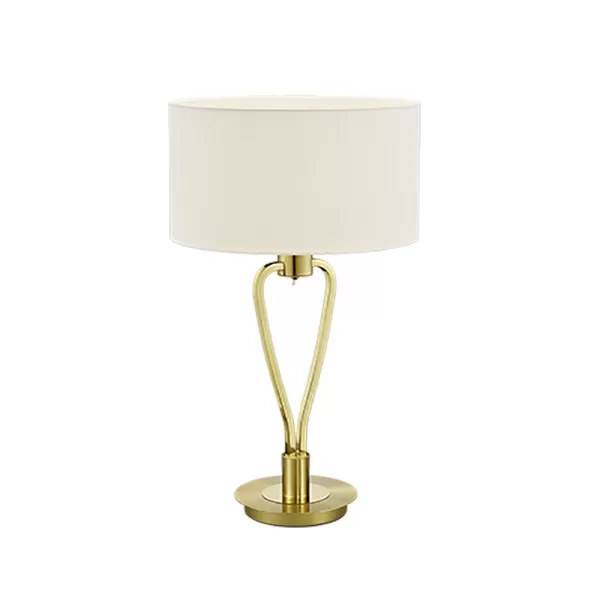 Paris Ii Classic Table Lamp with Round Shade Brass Matt