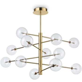 Ideal Lux Equinoxe - 12 Light Multi Arm Ceiling Pendant Light Antique Brass