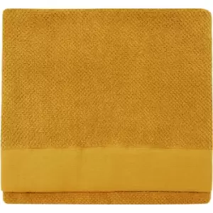 Textured Weave Bath Towel 70x130cm Ochre - Ochre - Furn.