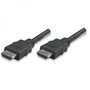 Manhattan HDMI Cable with Ethernet 4K@30Hz (High Speed) 3m Male to Male Black Equivalent to Startech HDMM3MHS 4K Ultra HD x 2k Fully Shielded Gold Pla