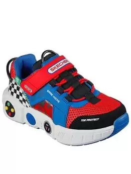 Skechers Boys Gametronix Gore And Strap Trainer, Blue, Size 12 Younger