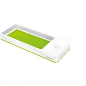 Leitz WOW Desk Organiser Dual Colour with Qi Inductive Charger White, Green 26.6 x 10.1 x 2.8 cm