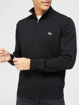 Lacoste Half Zip Knit Jumper - Black