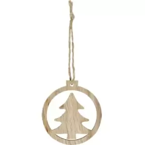 Bullet Natall Wood Tree Christmas Decoration (One Size) (Natural) - Natural