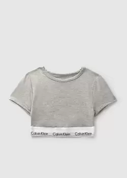 Calvin Klein Womens Modern Cotton T-Shirt Bralette In Grey Heather