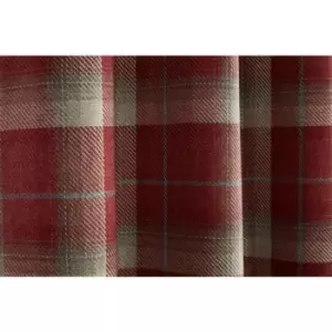 Gorden John Textiles Carnoustie Curtains Blackout Eyelet Woven Check Red 90 x 90'