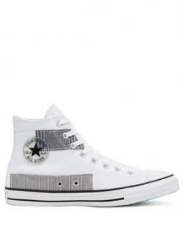 Converse Chuck Taylor All Star Patchwork Hi-Tops - White/Black/Blue, Size 8, Men