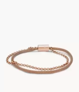 Fossil Women Rose Gold-Tone Steel Bracelet