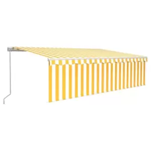 Vidaxl Manual Retractable Awning With Blind 5X3M Yellow & White