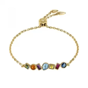 Ladies Adore Gold Plated Mixed Crystal Bar Slide Bracelet