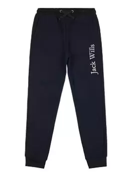 Jack Wills Boys Logo Jogger - Black, Size 7-8 Years