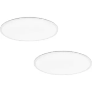 2 PACK 800mm Modern Ceiling Light White Slim Round Low Profile 35W LED 4000K