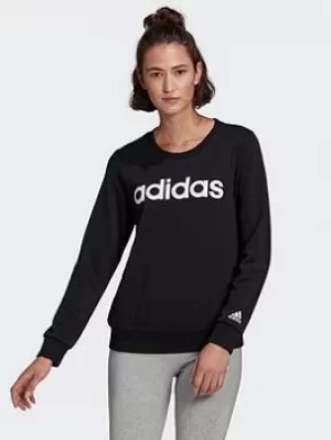 adidas Essentials Logo Sweatshirt, Black/White Size M Women