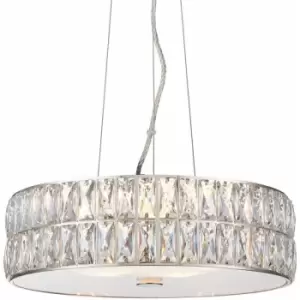 Led Ceiling Pendant Light 25W Warm White chrome & crystal Feature Lamp Shade