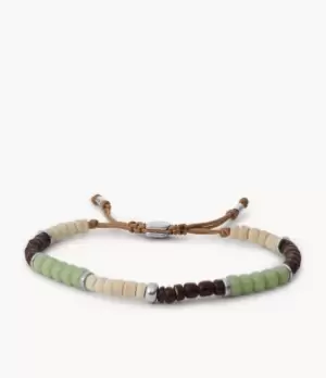 Fossil Men Vintage Casual Joyful Expression Recycled Nylon Coconut and Birchwood Beaded Bracelet