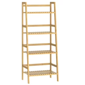 Standing Shelf Bamboo 123x48x32cm 4 Shelves