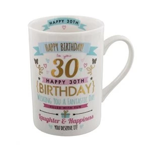 Signography Pink & Gold 30th Birthday Mug