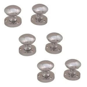 Polished Chrome Effect Internal Round Latch Door Knob 3 Set