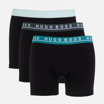 Hugo Boss 3 Pack Contrast Waistband Boxer Briefs Black Size M Men