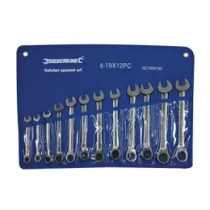 Silverline Fixed Head Ratchet Spanner Set 12pce - 8 - 19mm