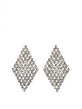 Mood Gold Plated Diamante Diamond Shape Earrings