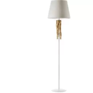 Onli Woody Floor Lamp with Tapered Shade White