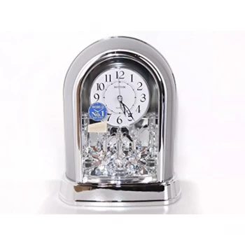 Rhythm Silver Arch Mantel Clock - Crystals From Swarovski?