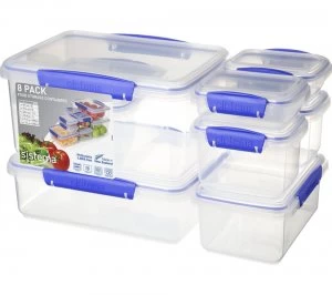 Sistema Klip It Rectangular Food Storage Clear Pack of 8