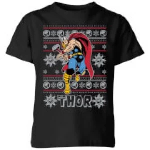 Marvel Thor Kids Christmas T-Shirt - Black - 3-4 Years