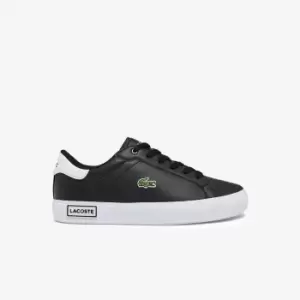 Lacoste Juniors' Powercourt Synthetic Trainers Size 2.5 UK Junior Black & White