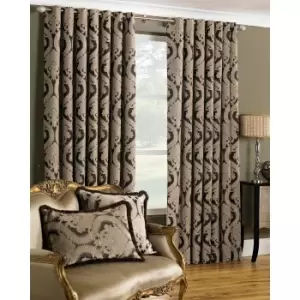 Riva Home Renaissance Ringtop Curtains (90x90 (229x229cm)) (Mocha)