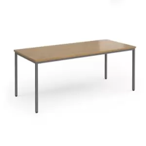 Flexi 25 rectangular table with graphite frame 1800mm x 800mm - oak