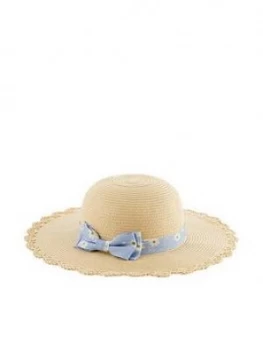 Monsoon Girls Ella Daisy Floppy Hat - Natural